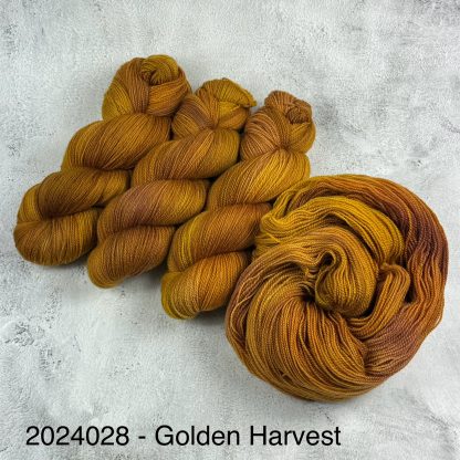 2024028 - 2 Ply Lace Hand Dyed Yarn - “Golden Harvest”