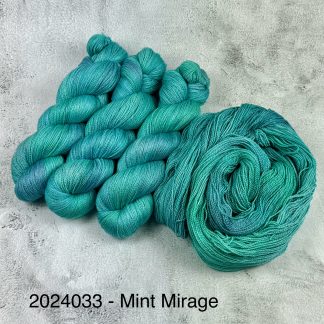 2024033 - 2 Ply Lace Hand Dyed Yarn -"Mint Mirage"