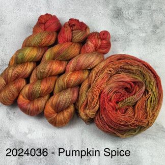 2024036 - 2 Ply Lace Hand Dyed Yarn - "Pumpkin Spice"