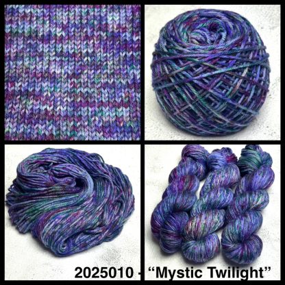 2025010 - 8 Ply Hand Dyed Machine Washable Merino Yarn - "Mystic Twilight"