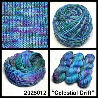 2025012 - 8 Ply Hand Dyed Machine Washable Merino Yarn - "Celestial Drift"