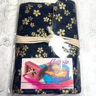 2025095 - Navy and Gold Flower Knitting Needle & Cable Holder