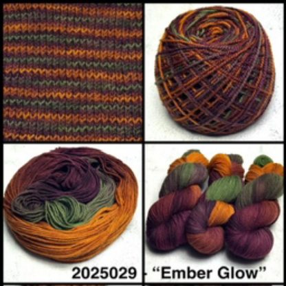 2025029 - 8 Ply Hand Dyed Non Super Wash Merino Yarn - "Ember Glow"