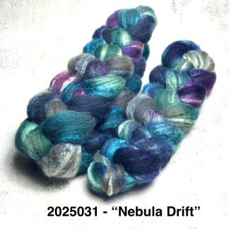 2025031 - Hand Dyed BFL and Tussah Silk - "Nebula Drift"