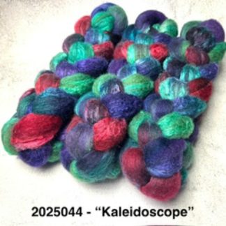 2025044 - Hand Dyed BFL and Tussah Silk - "Kaleidoscope"