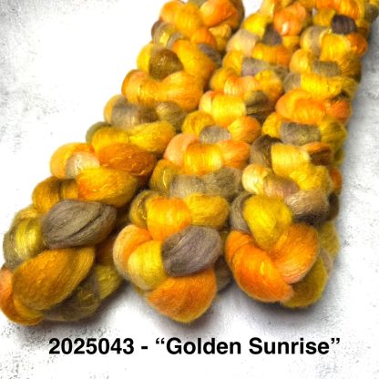 2025043 - Hand Dyed Merino & Silk Fibre Blend - "Golden Sunrise"
