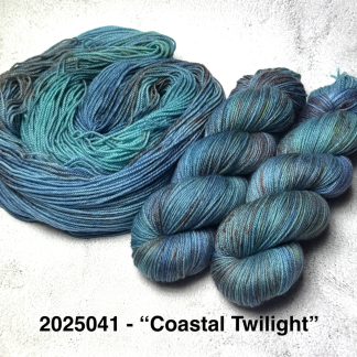 2025041 - 4 Ply Hand Dyed Sock Yarn - "Coastal Twilight"