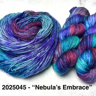 2025045 - 4 Ply Hand Dyed Sock Yarn - "Nebula's Embrace"