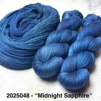 2025048 - 2 Ply Lace Hand Dyed Yarn - "Midnight Sapphire"