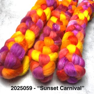 2025059 - Hand Dyed Merino & Silk Fibre Blend - "Sunset Carnival"