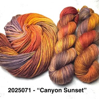 2025071 - 8 Ply Hand Dyed Sock Yarn - "Canyon Sunset"