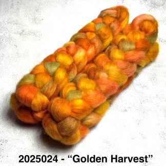 2025024 - Hand Dyed Alpaca Roving 100g - "Golden Harvest"