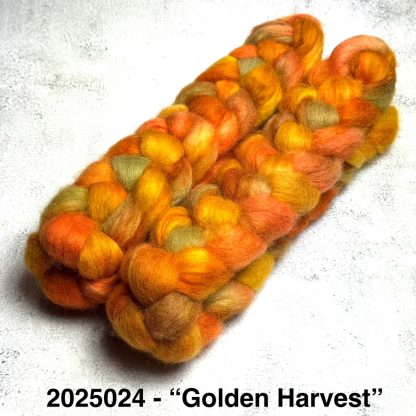 2025024 - Hand Dyed Alpaca Roving 100g - "Golden Harvest"