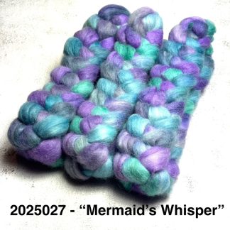 2025027 - Hand Dyed Alpaca Roving 100g - "Mermaid's Whisper"