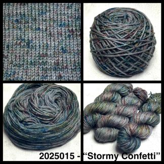 2025015 - 8 Ply Hand Dyed Machine Washable Merino Yarn - "Stormy Confetti"