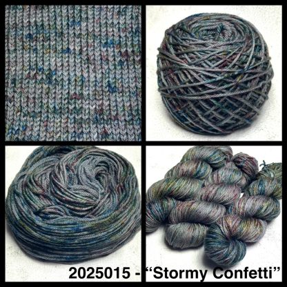 2025015 - 8 Ply Hand Dyed Machine Washable Merino Yarn - "Stormy Confetti"